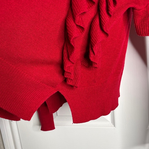 BP Red Ruffle Sleeve Sweater - Picture 5 of 6